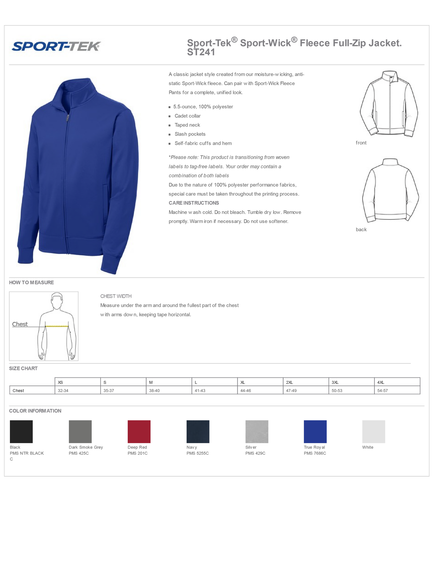 Sport-Tek® Sport-Wick® Fleece Full-Zip Jacket - Mens